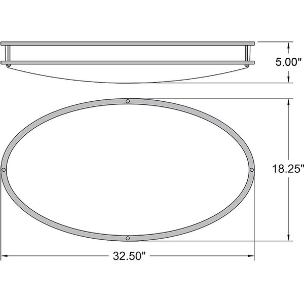 Solero Oval, LED Flush Mount, Chrome Finish, Acrylic Lens Acrylic